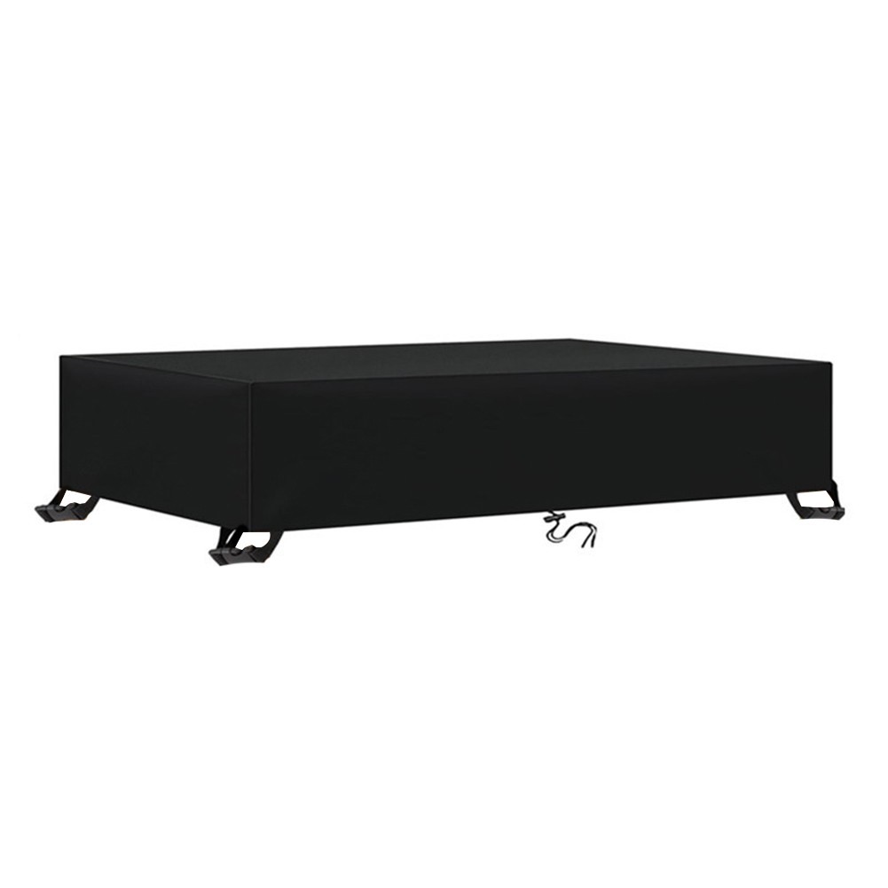Black Rectangular Patio Table Cover Fits 122x61x15cm to 228.6x102x15cm