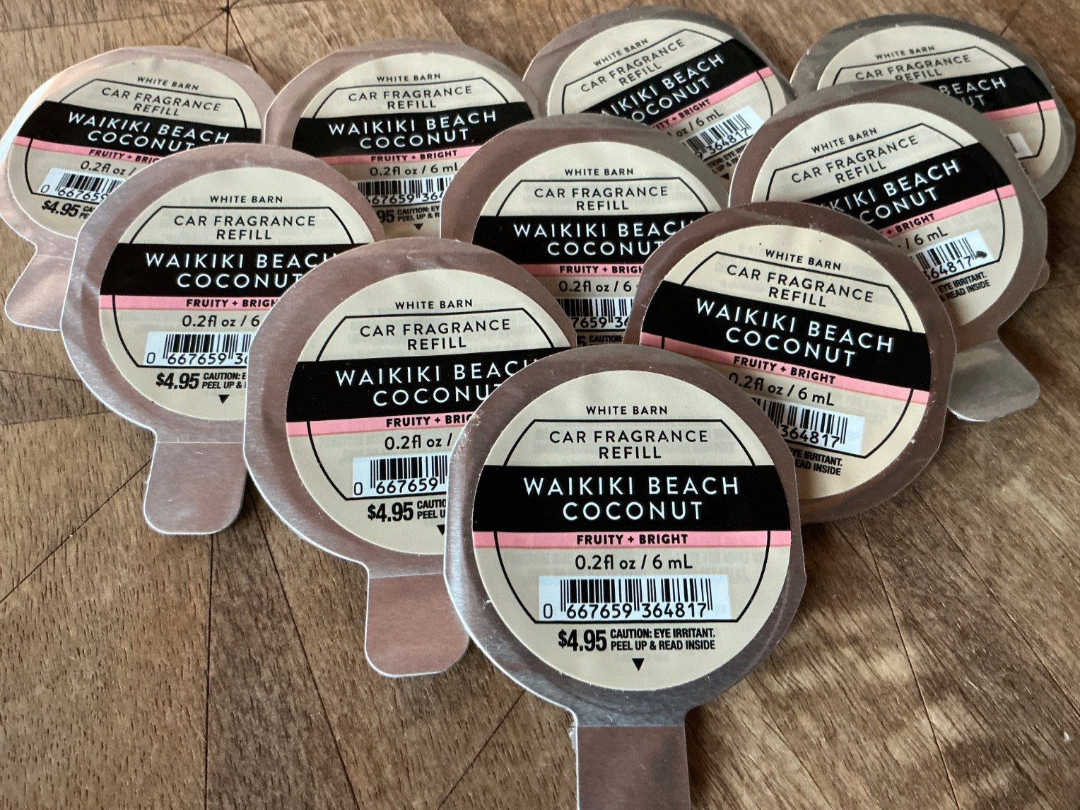 10 (TEN) Car Fragrance Disc WAIKIKI BEACH COCONUT Refills Bath and & Body Works