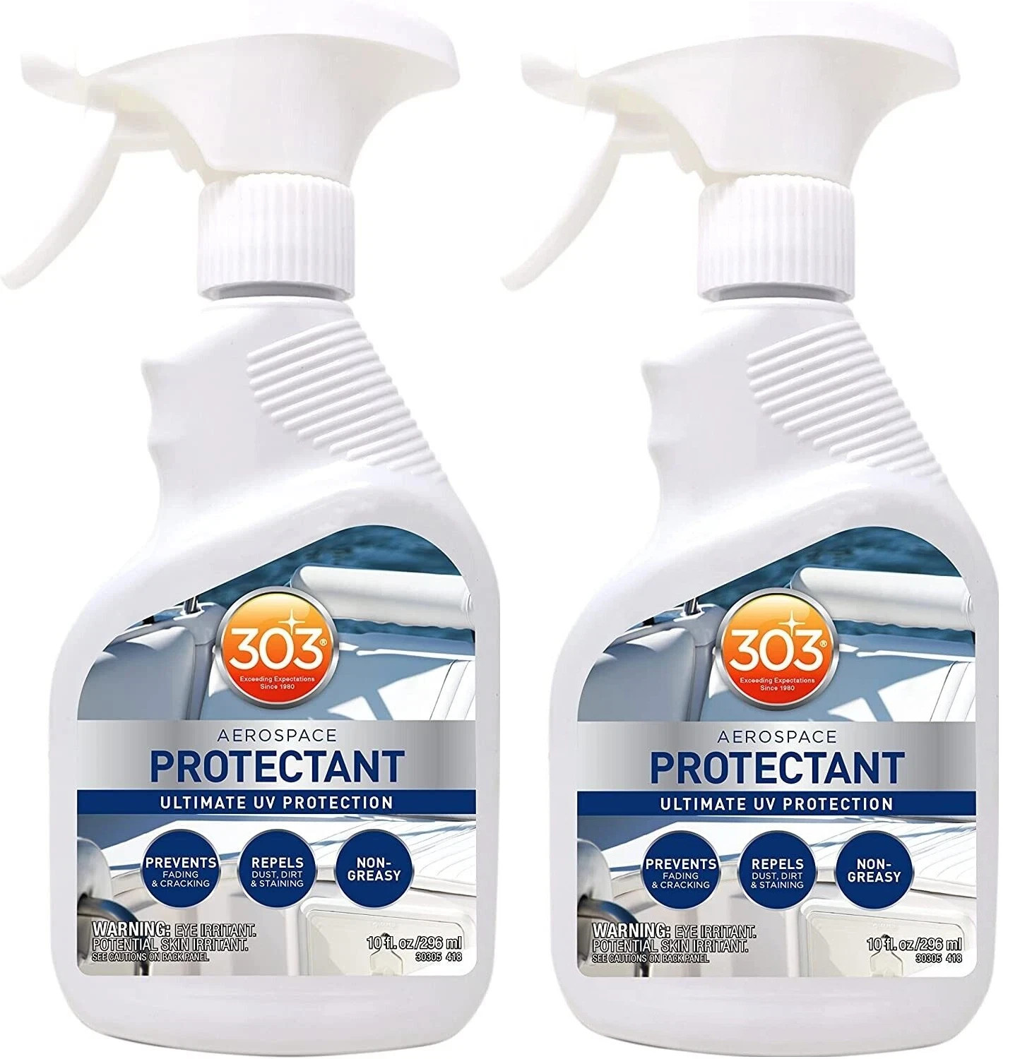 2 PACK 303 Aerospace Protectant 10 OZ Spray VINYL RUBBER PLASTIC LEATHER BOAT