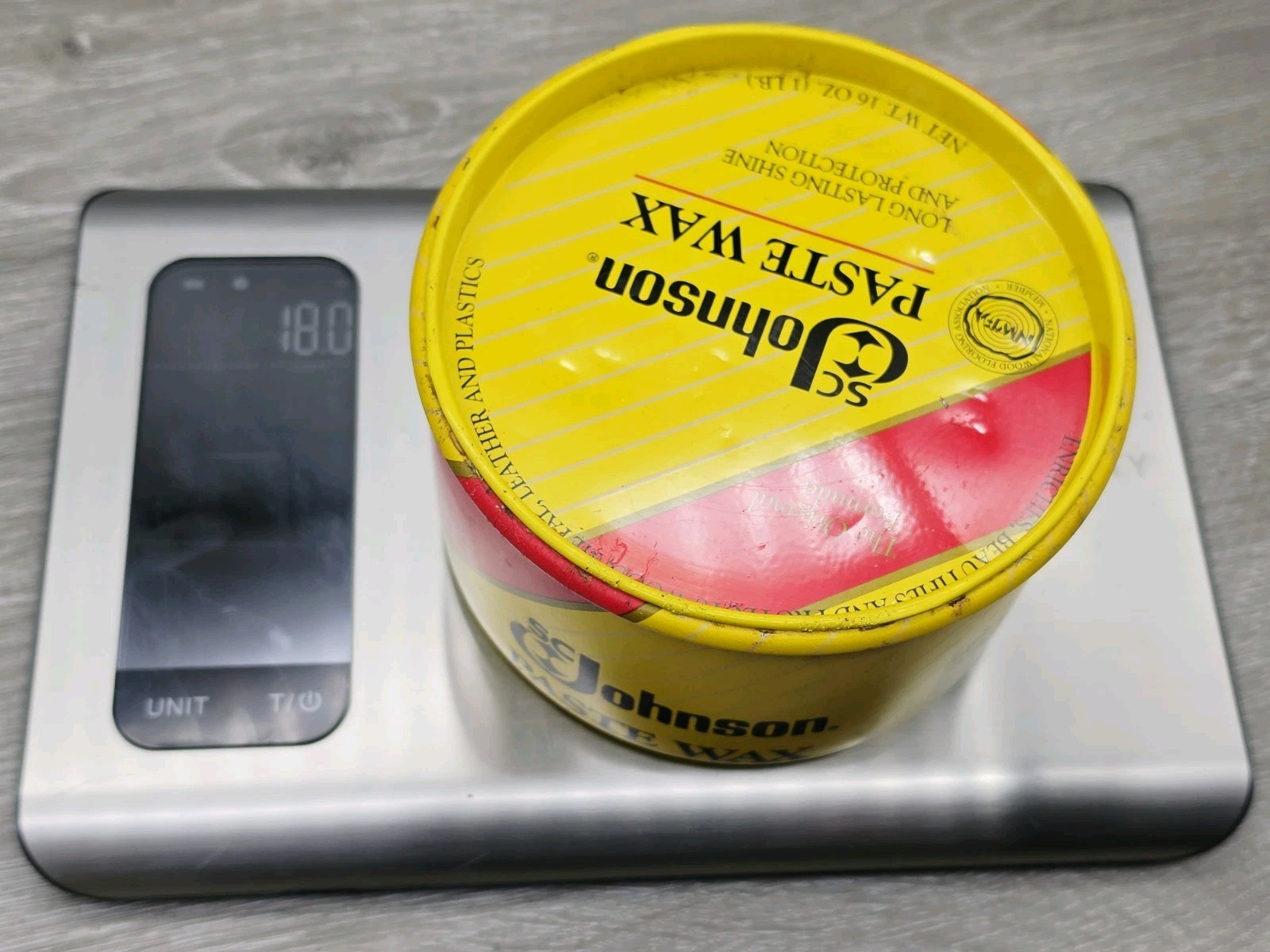SC Johnson Paste Wax 16 oz Open Can Discontinued USA. 18 Oz Weight
