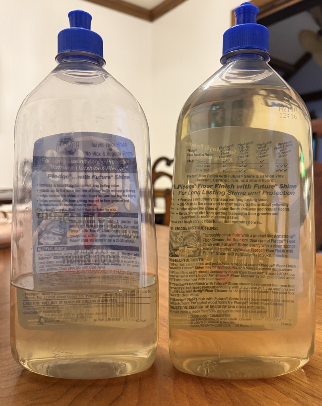 2 x 27 oz Pledge Future Shine Premium Floor Finish 100% + 35% SC Johnson