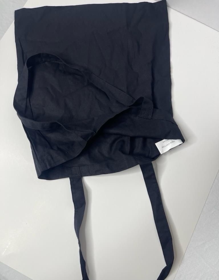 Black Cotton Foldable Tote Bag Medium | Plain Modern