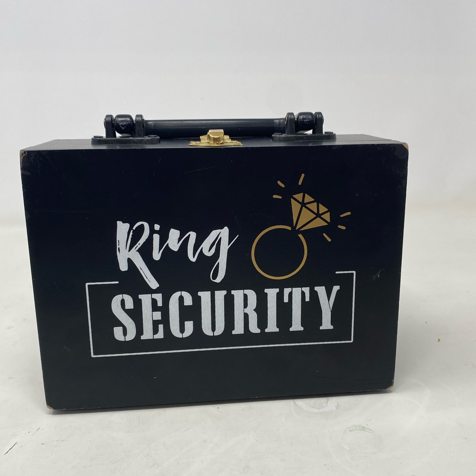 Hobby Lobby Ring Security Wood Briefcase Box Black 7x5x2.75 in