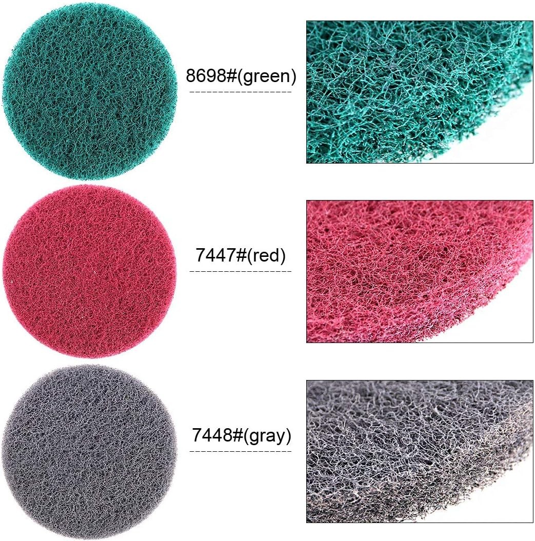 16Pcs 4Inch 3 Different Color Scrubbing Pads Drill Powered Brush Tile Scrubber