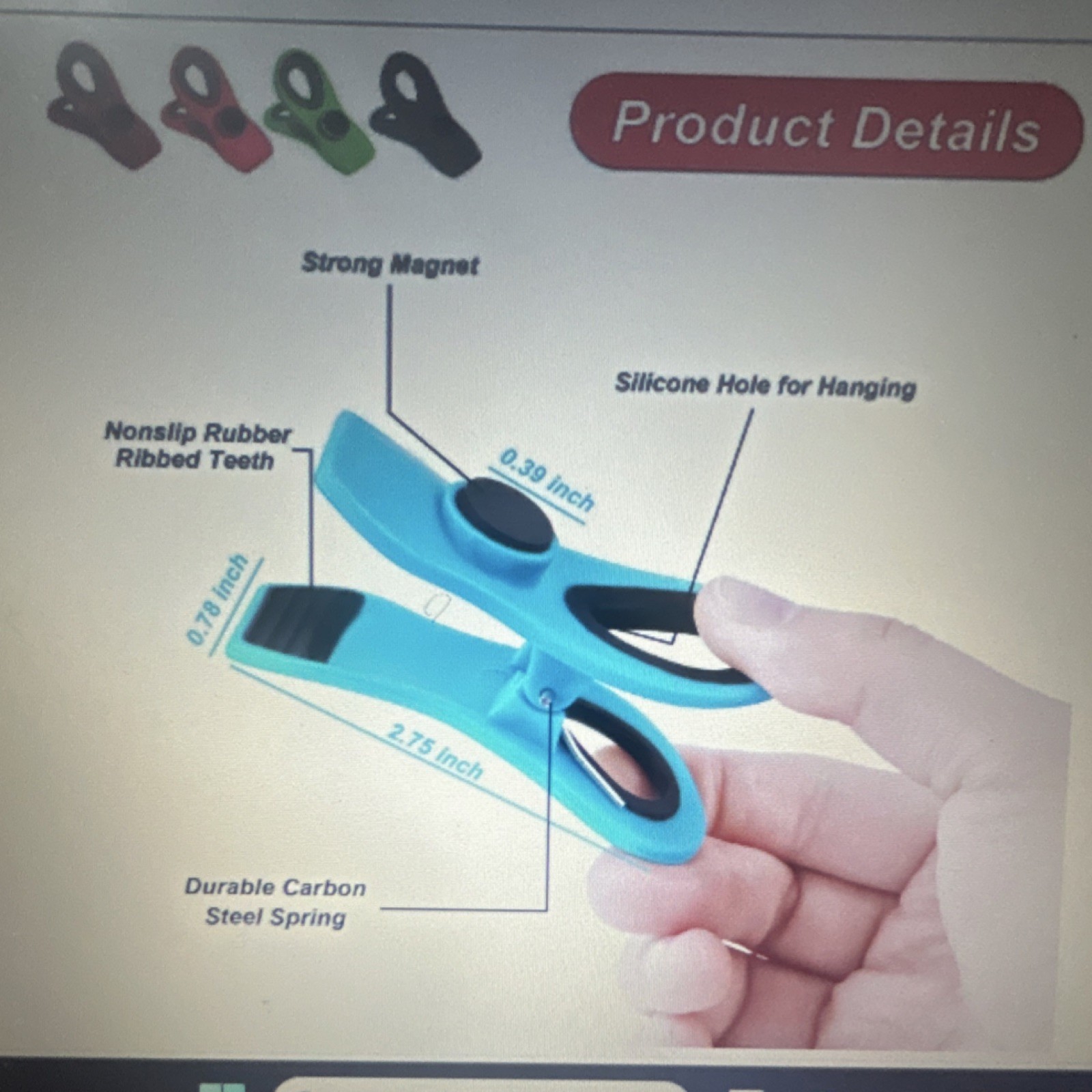 Multicolor Magnetic Clothes Hanger Clips 2.75″ Rubber Silicone Nonslip Durable
