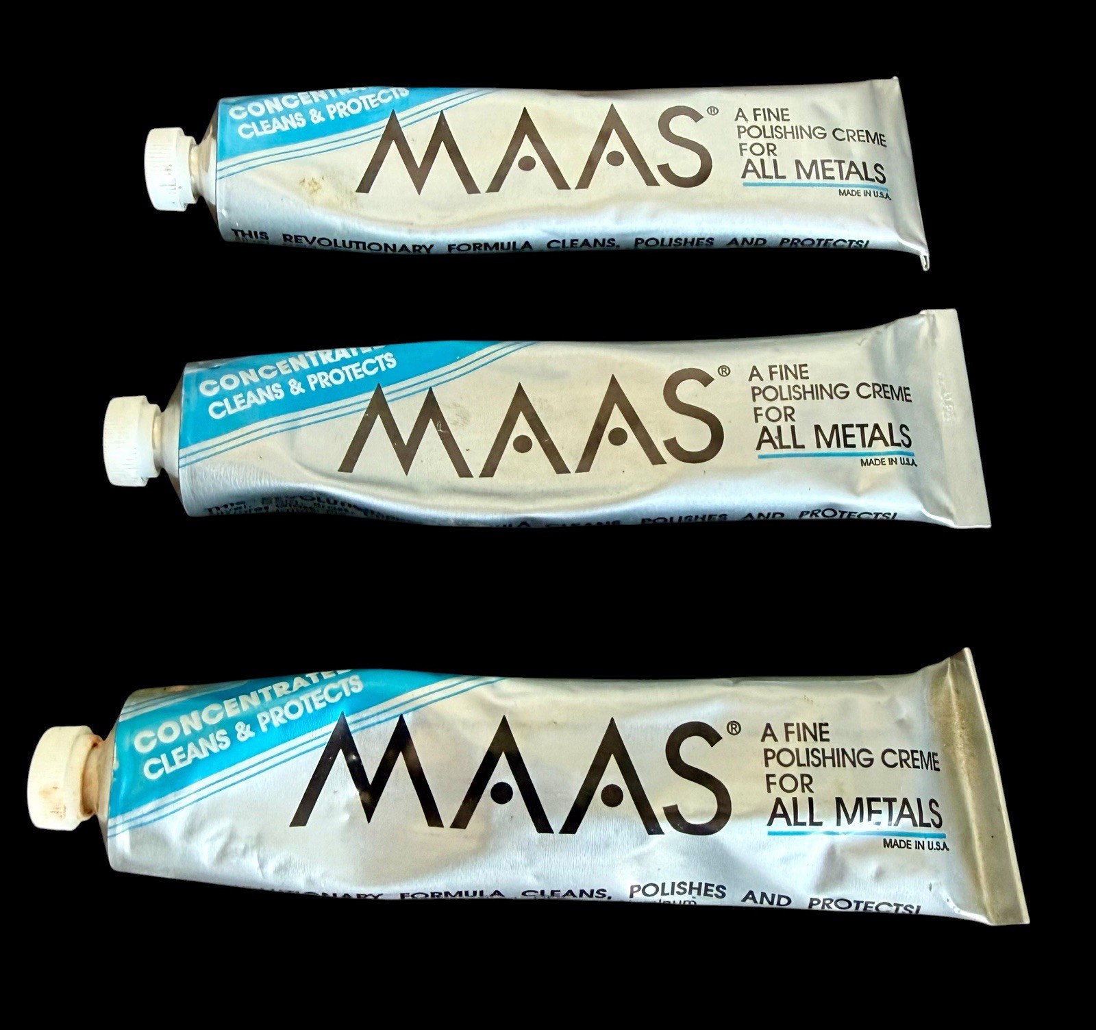 MAAS Concentrated A Fine Polishing Creme All Metals 4 oz Tube Mostly Full x 3