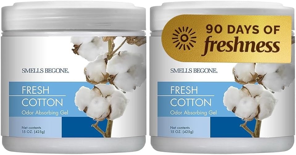 15oz Gel Odor Eliminator – Fresh Cotton, 90 Days of Tough Odor Control – 2-Pack