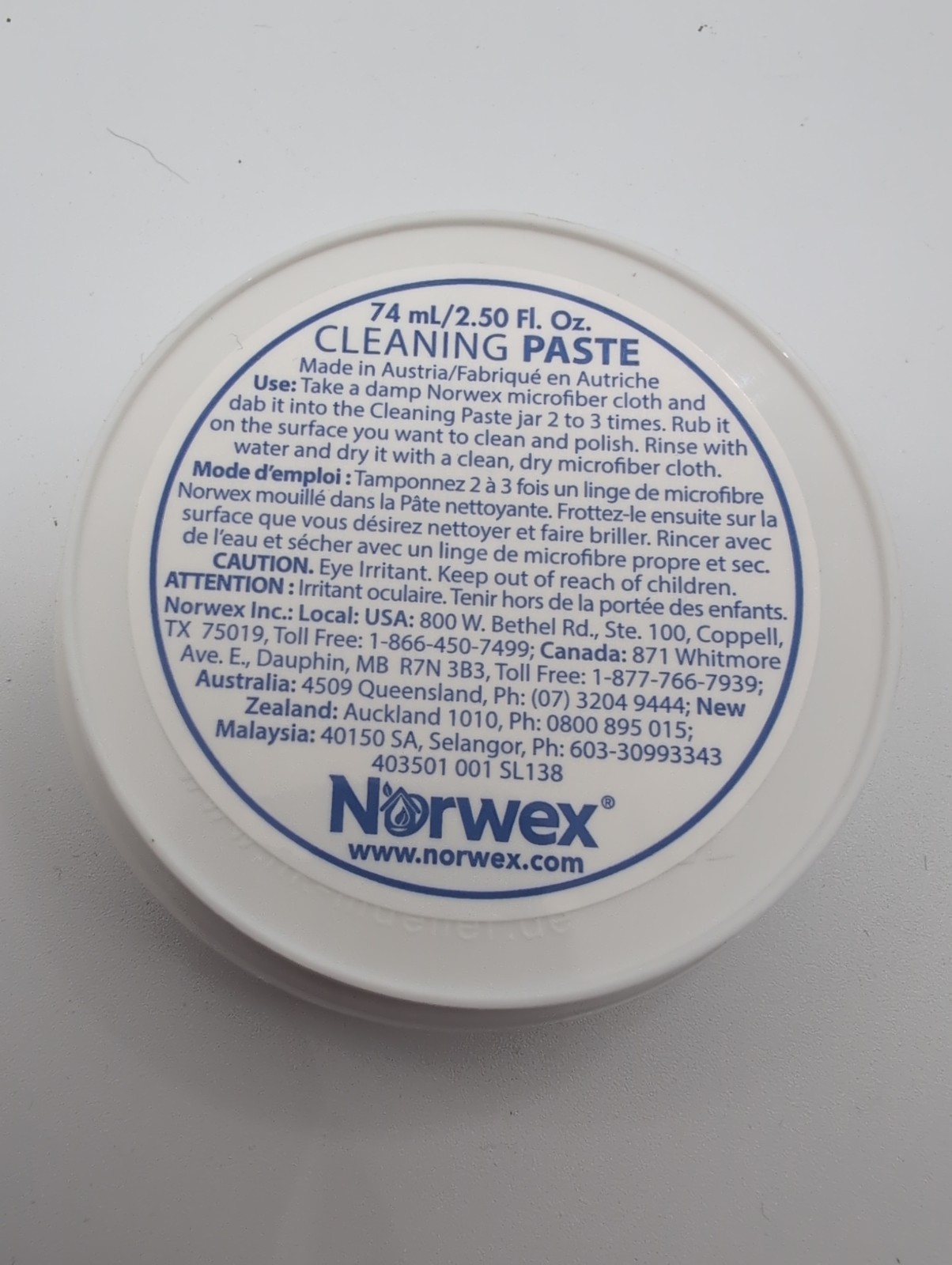 Norwex Cleaning Paste 74ml 2.50 Fl.Oz Cleans, Polishes and Protects