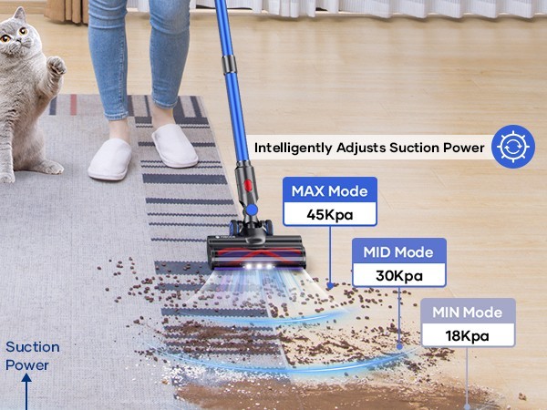 V28 Cordless Vacuum Cleaner Brushless Motor 45kpa 550W 65min Runtime Rechargeble