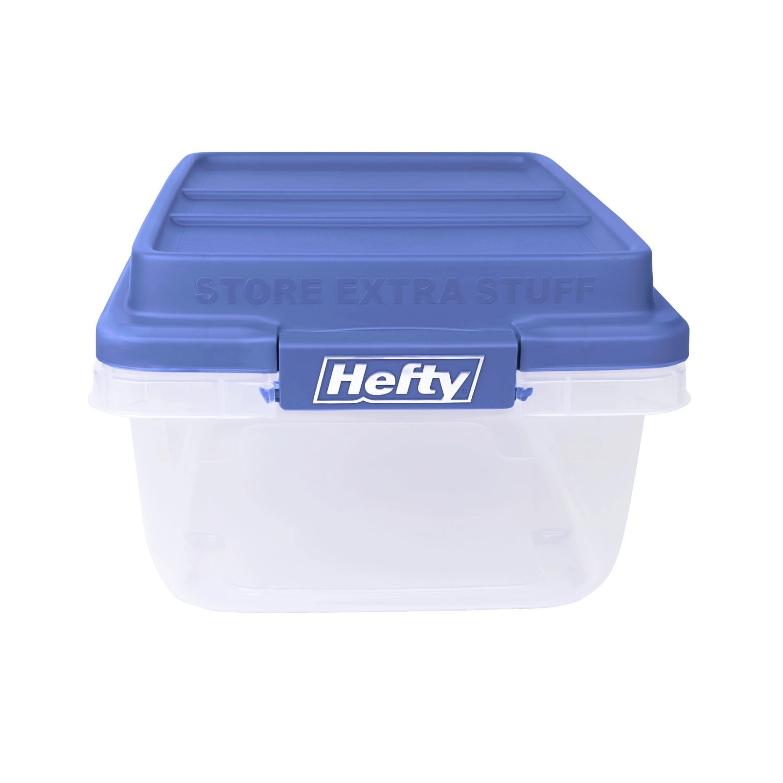Hefty 18 Quart Clear Storage Bin With Blue Hi Rise Lid FREE SHIPPING