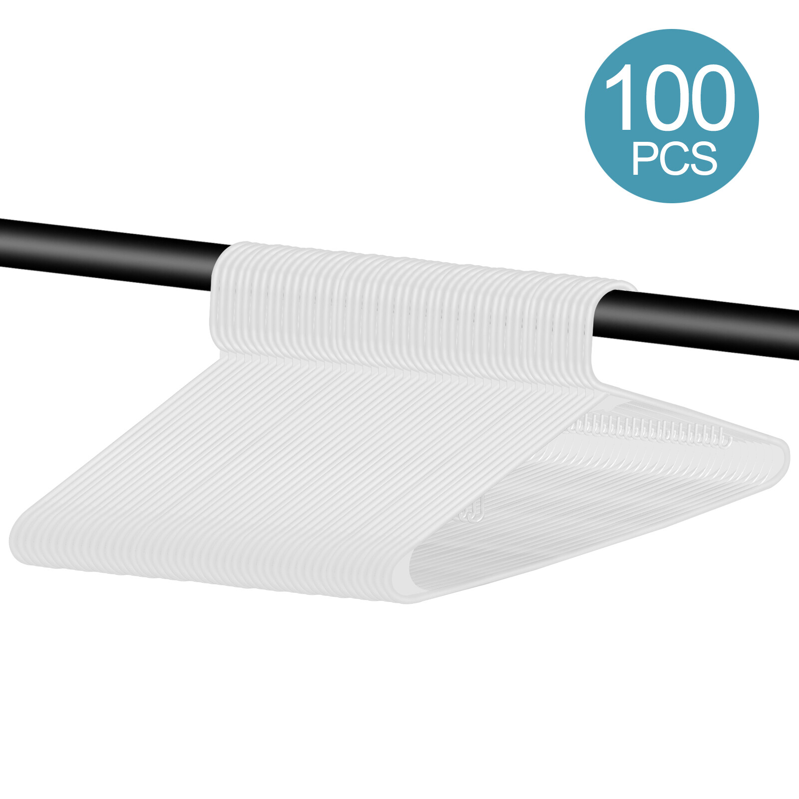 Premium Quality Clothes Hangers (100 Pack) Plastic Gallus Shirt Hanger