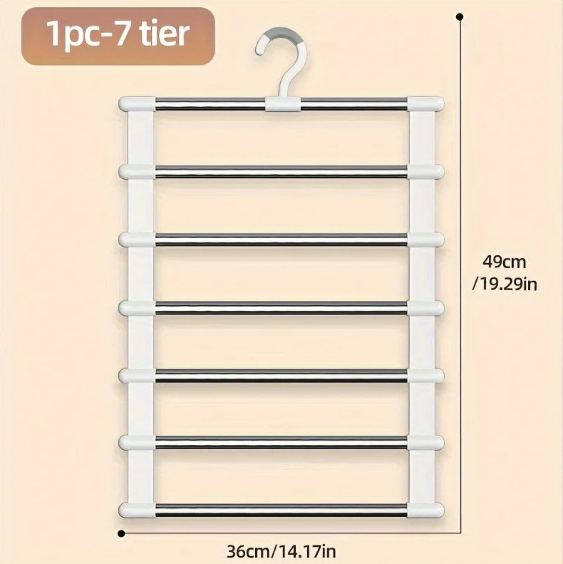1pc Multi Layer Pants Hanger Rack Space Saving Closet Organizer – NEW