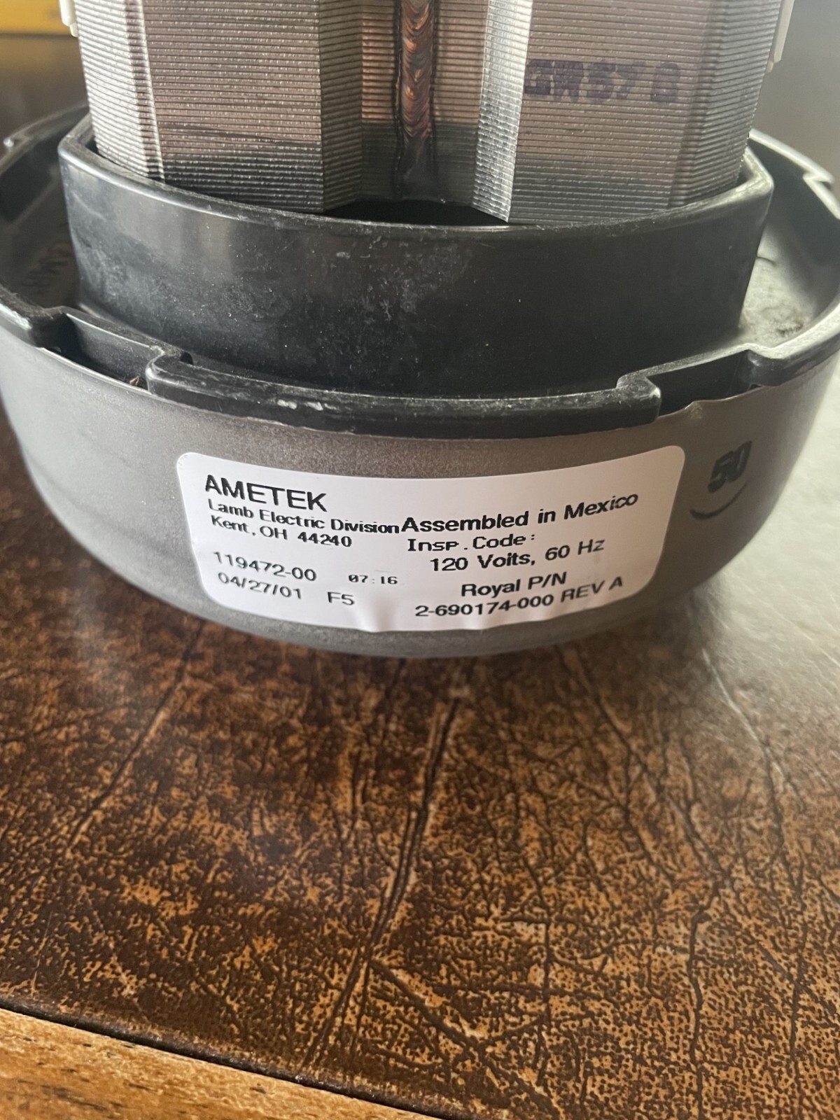 Ametek 119472-00 Vacuum Cleaner Motor