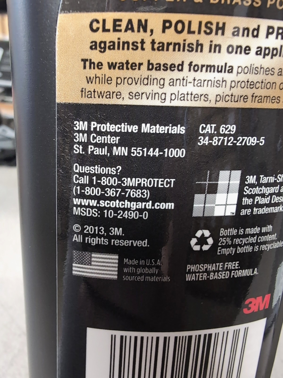 3M Tarni Shield Copper & Brass Metal Polish Anti Tarnish 10 oz Discontinued 629