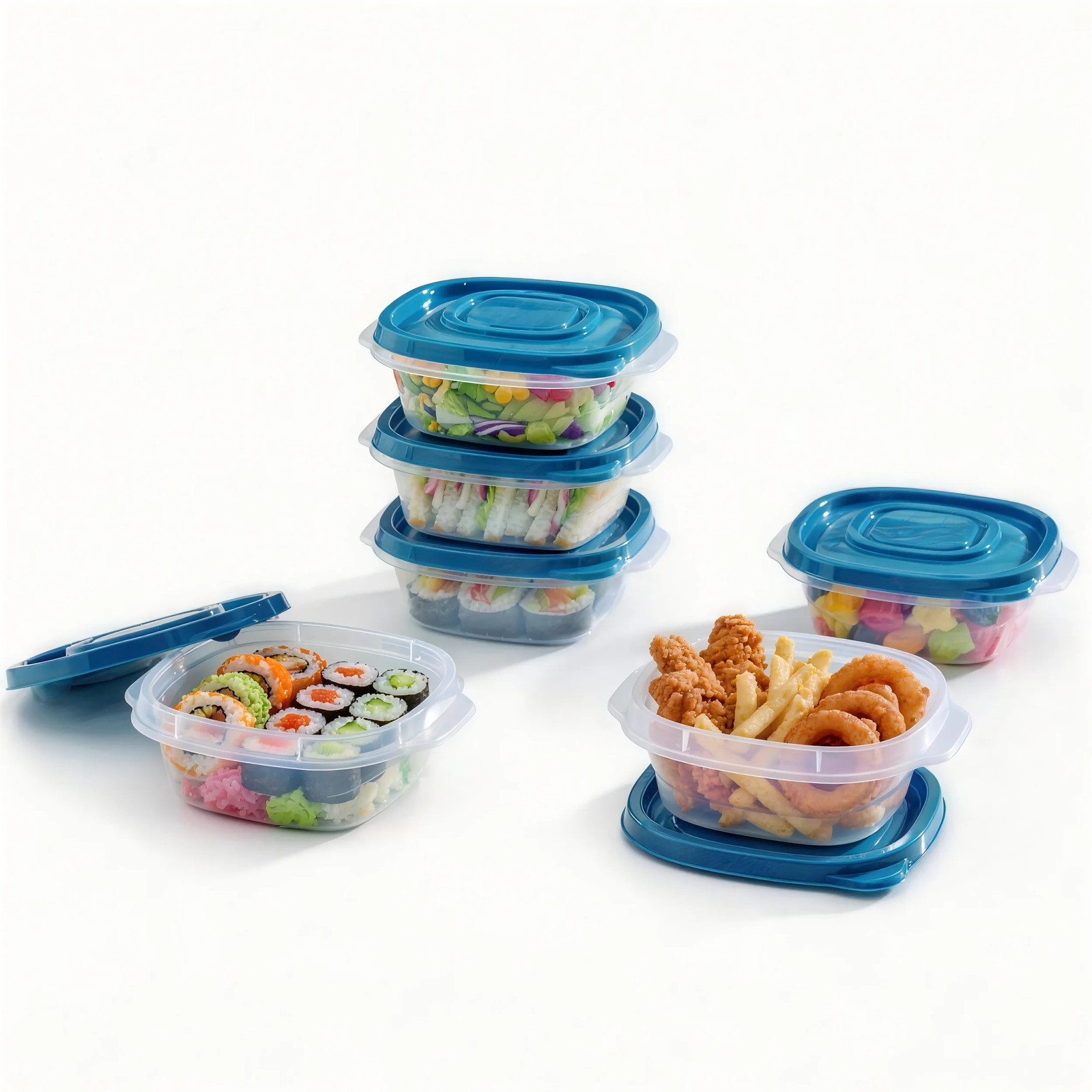 Mainstays Semi Durable Square 1.26Cup Plastic Food Storage Container 6 Pack, Bes