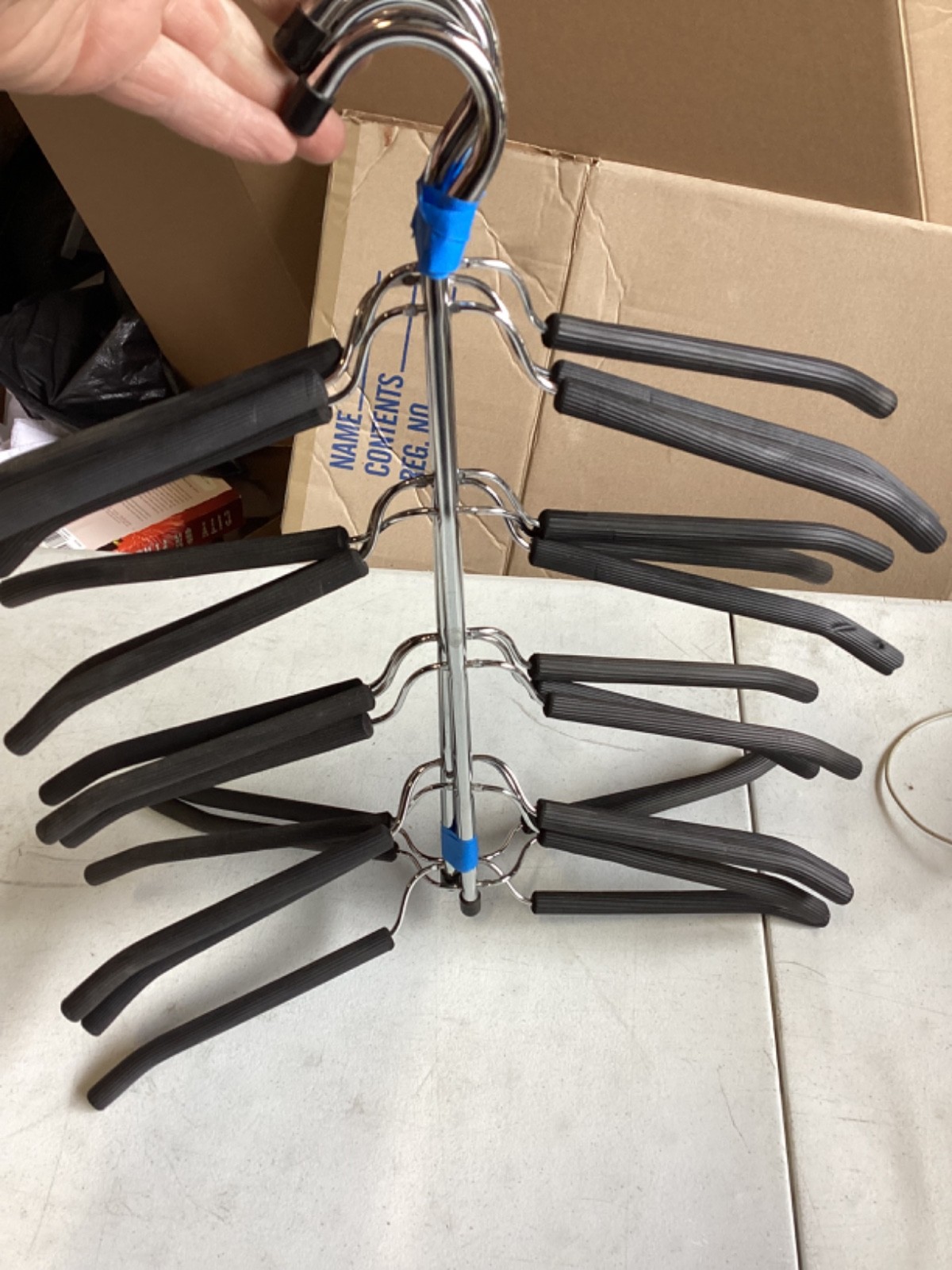 5 Tier Set of 3 Hanger Non Slip Stainless Steel Shirt Hanger Multi Organize
