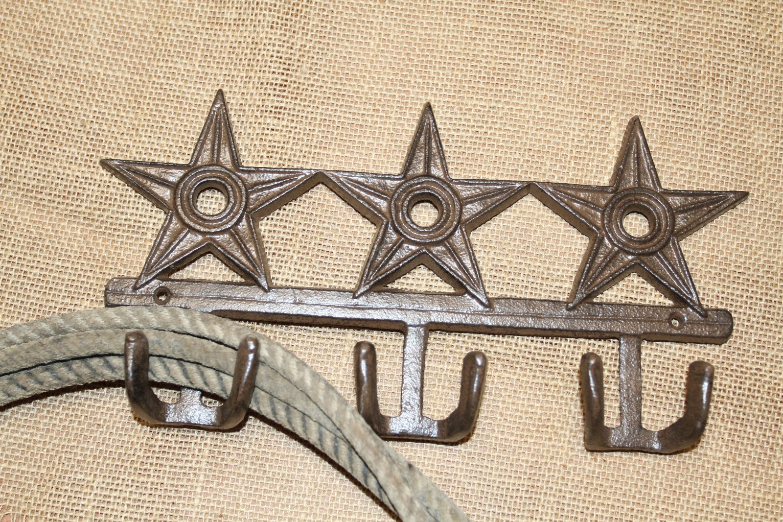 1-WESTERN STAR WALL HOOK,3 Double Hooks,Western Decor,Hanging Storage,Gifts,W-72