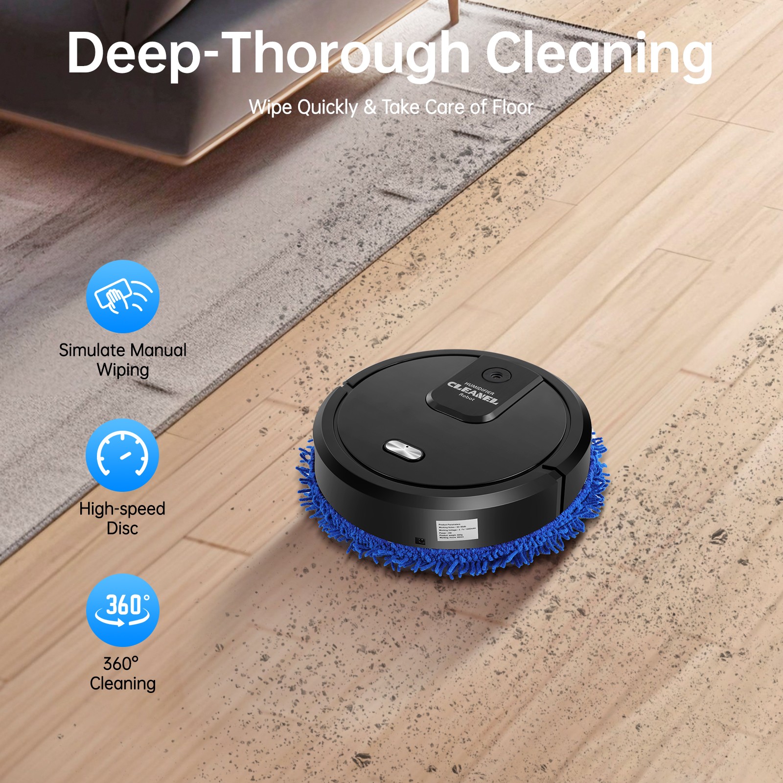 Robot Vacuum Cleaner Sweep And Wet Mopping Floors Smart Sweeping Cleaning Robot