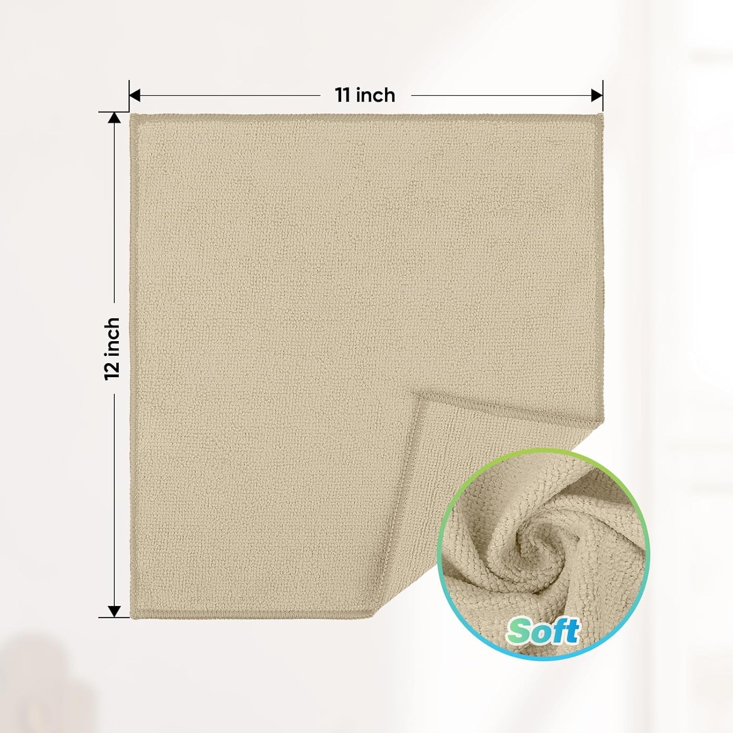 24 Pack Brown Microfiber Cleaning Cloth Absorbent Cleaning Rags Lint-Free Towels
