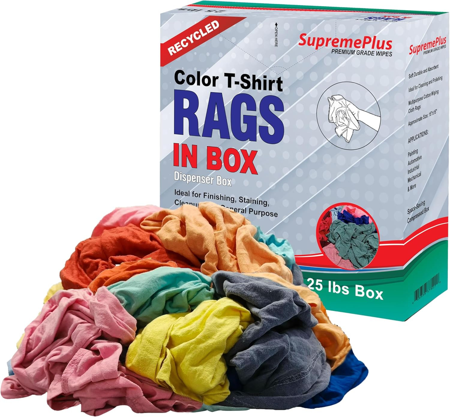 Recycled Color Knit Cleaning Rags (25 Lbs. Compressed Box) – Shop Cloths Bulk fo
