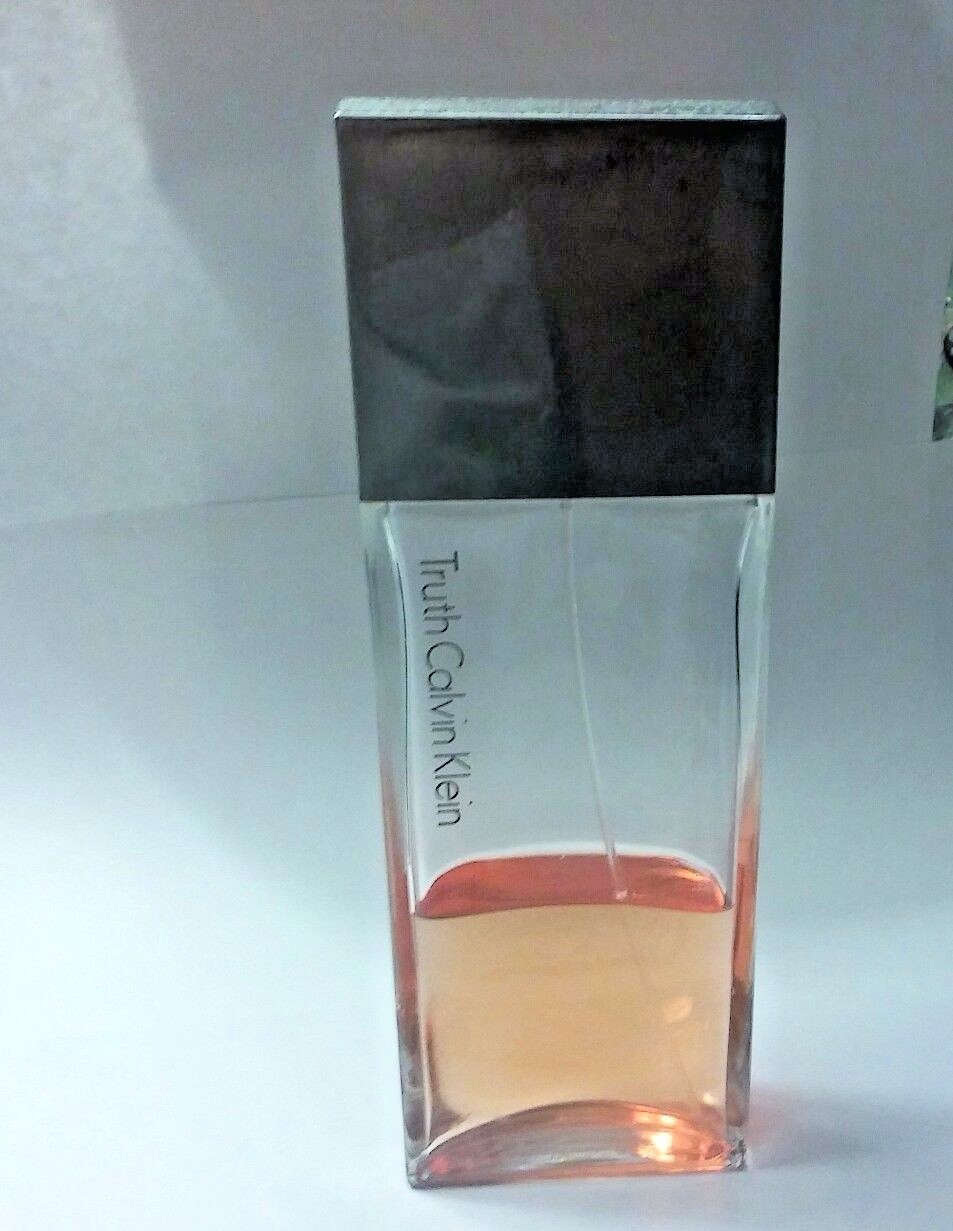 TTRUTH CCALVIN KKLEIN EAU DE PARFUM SPRAY 3.4 OZ. 100 ML. 45% FULL MADE USA