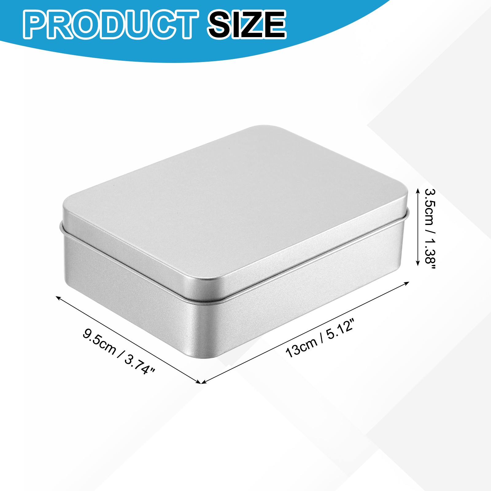 5.1 x 3.7 x 1.4 Inch Rectangular Storage Tins Box with Lid