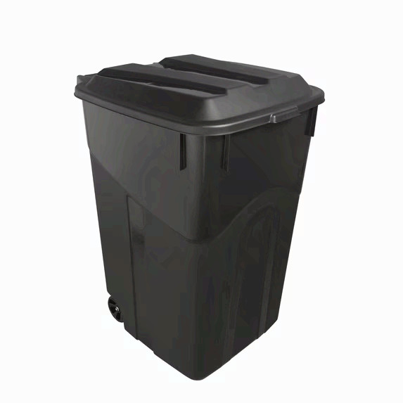 (2 pack) Hyper Tough 45 Gallon Wheeled Heavy Duty Plastic Garbage Can, Black