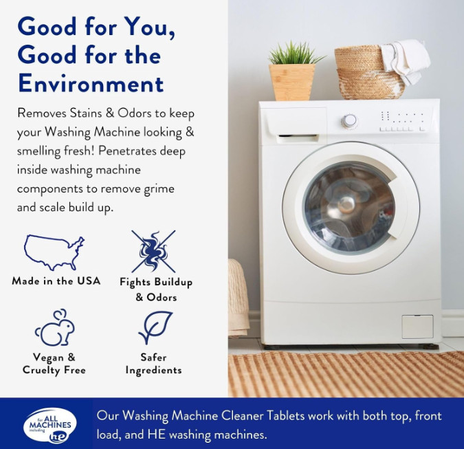 THE CLEAN PEOPLE Washing Machine Cleaner – Washer Machine Cleaner Tablets 3 PACK
