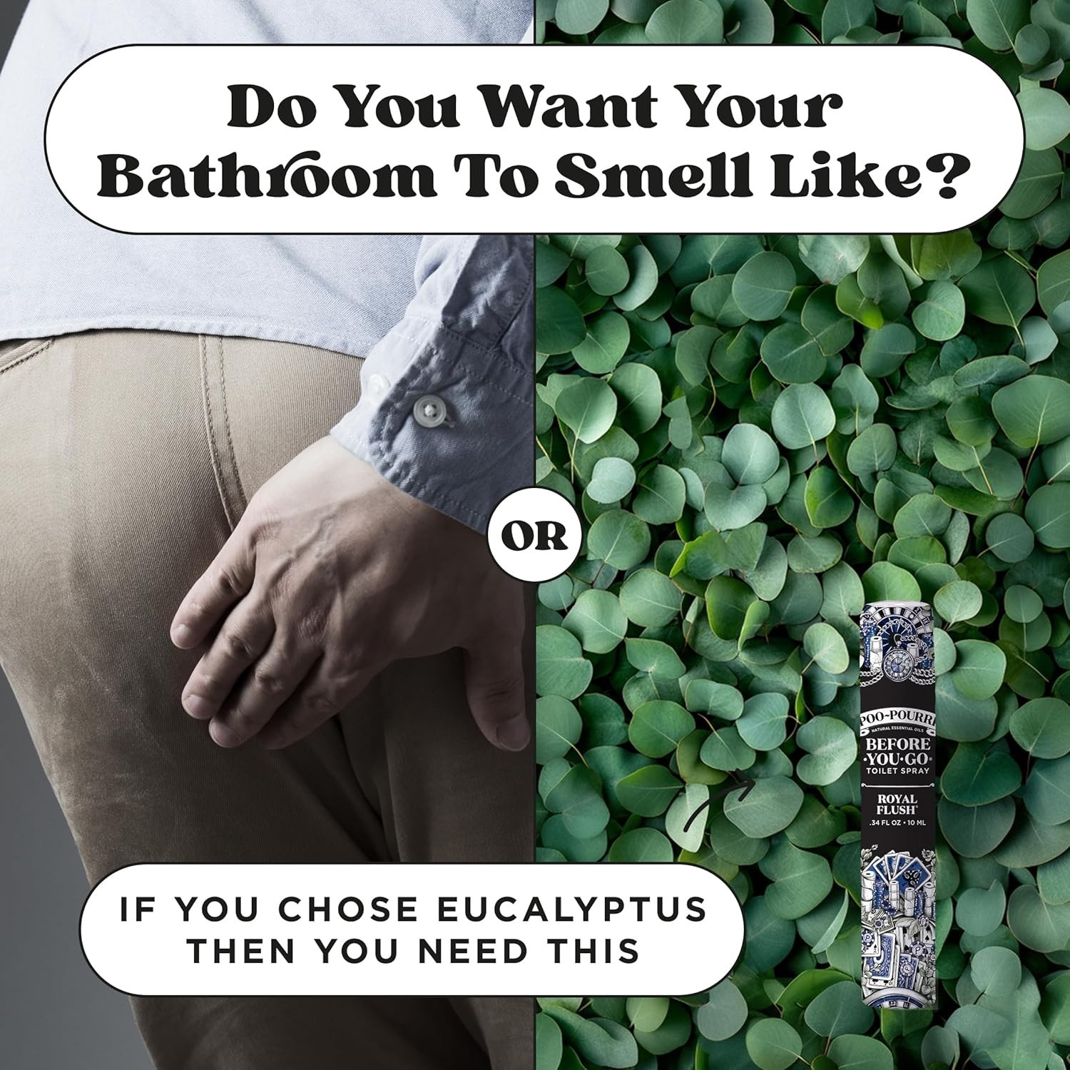 Eucalyptus and Spearmint Toilet Spray – Travel Size 10 mL, Fresh Anytime