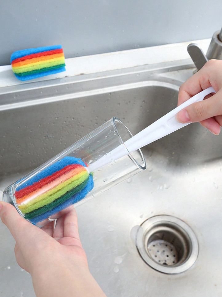 1 pc Long Handle Bottle Cleaning Brush – No Dead Angle Cup Scrubber