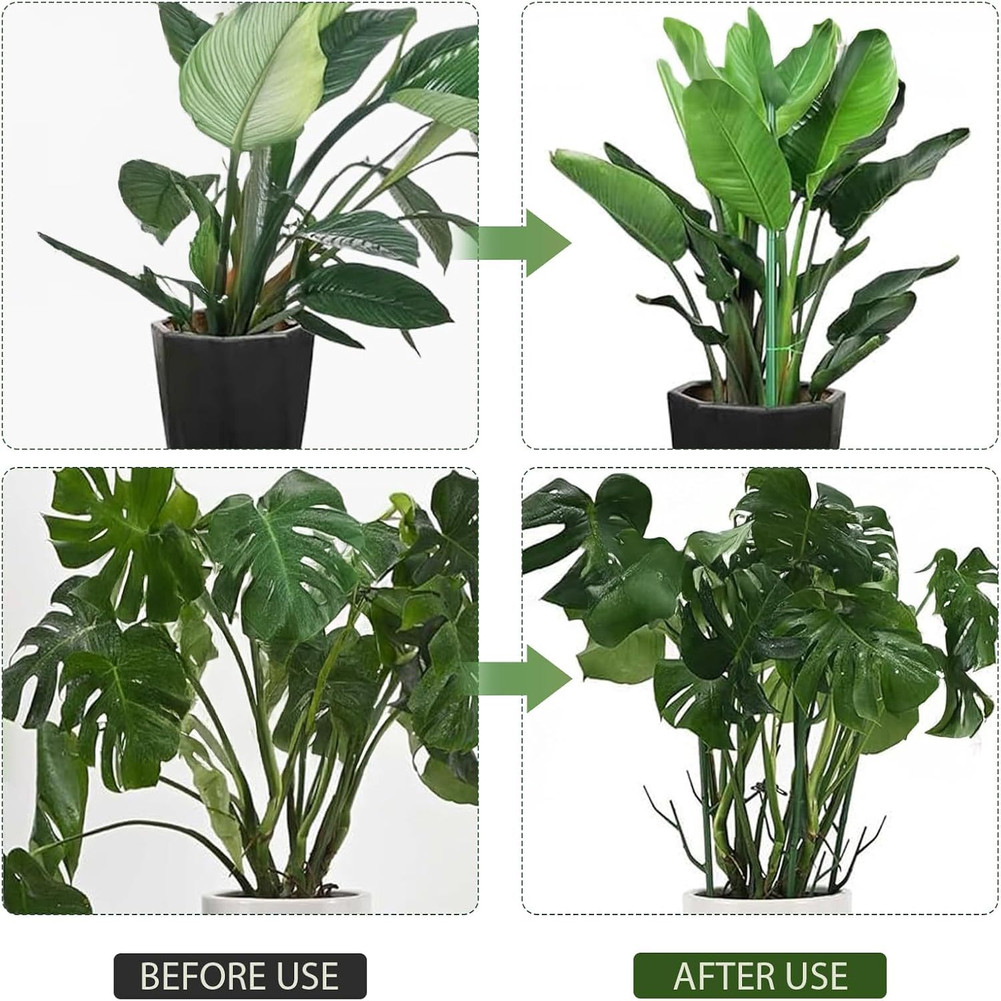Garden Plant Support Stakes 11.02in Plastic Stackable for Indoor Outdoor