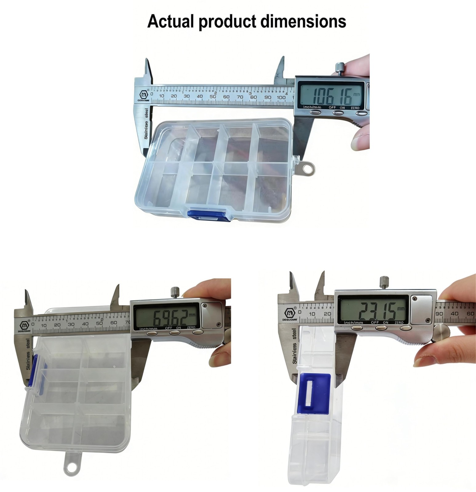 10 Pack 8 Grids Mini Plastic Organizer Box, 2.7×4.2×0.8inch Clear Plastic Jew…