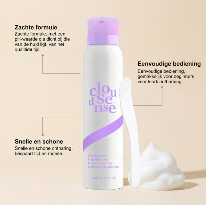 Cloud Sense Gentle Hair Removal Mousse Spray, Aloe & Hyaluronic Acid~2026