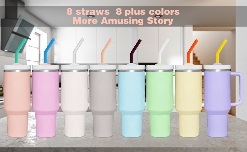 12 Pack Replacement Straws for Stanley Cup 40 Oz 30oz Tumbler, 12 Inch Long 0.4″