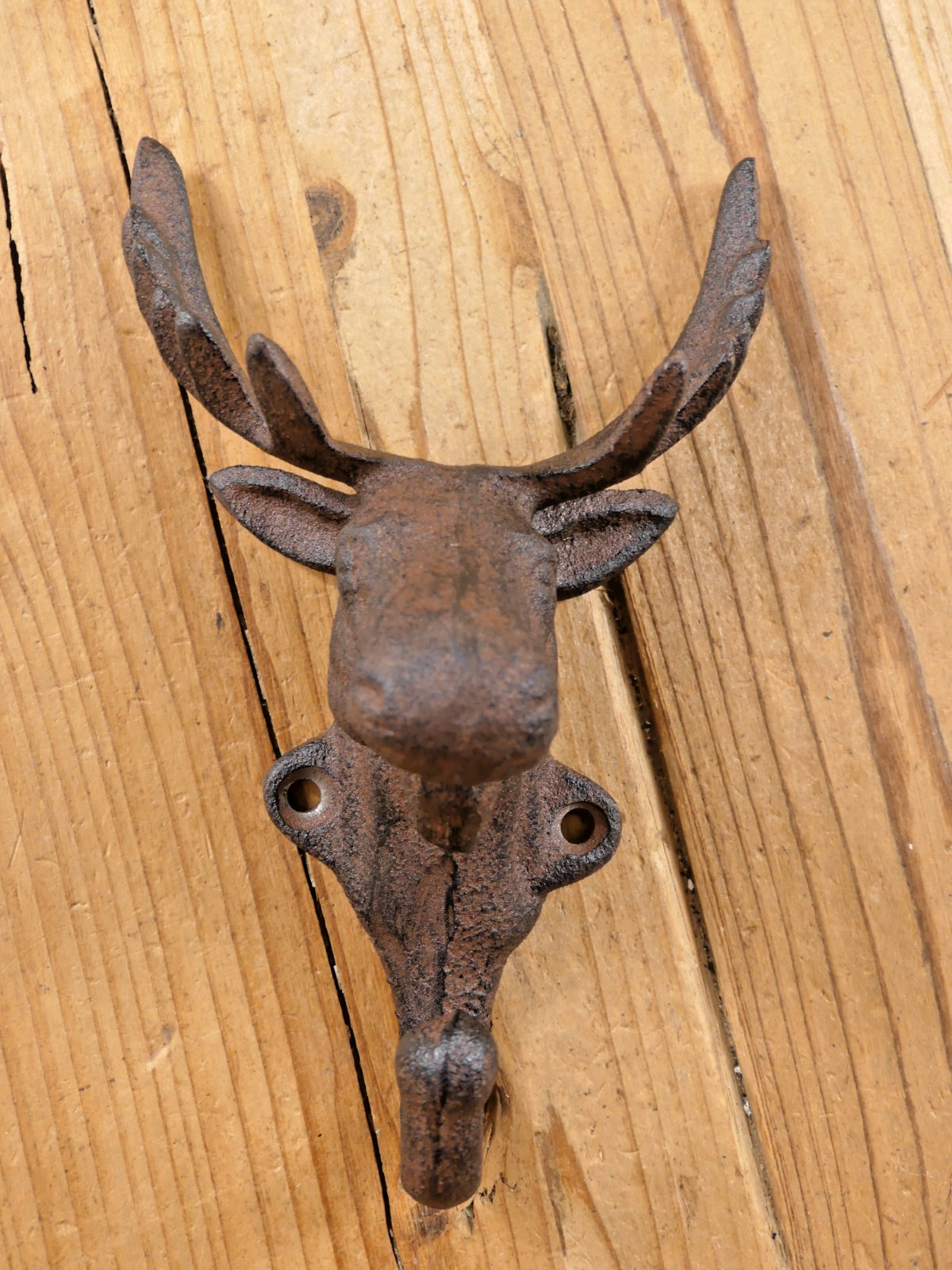6 Rustic Elk Deer Moose Head Hooks Cast Iron Coat Hook Rack Restoration Hat