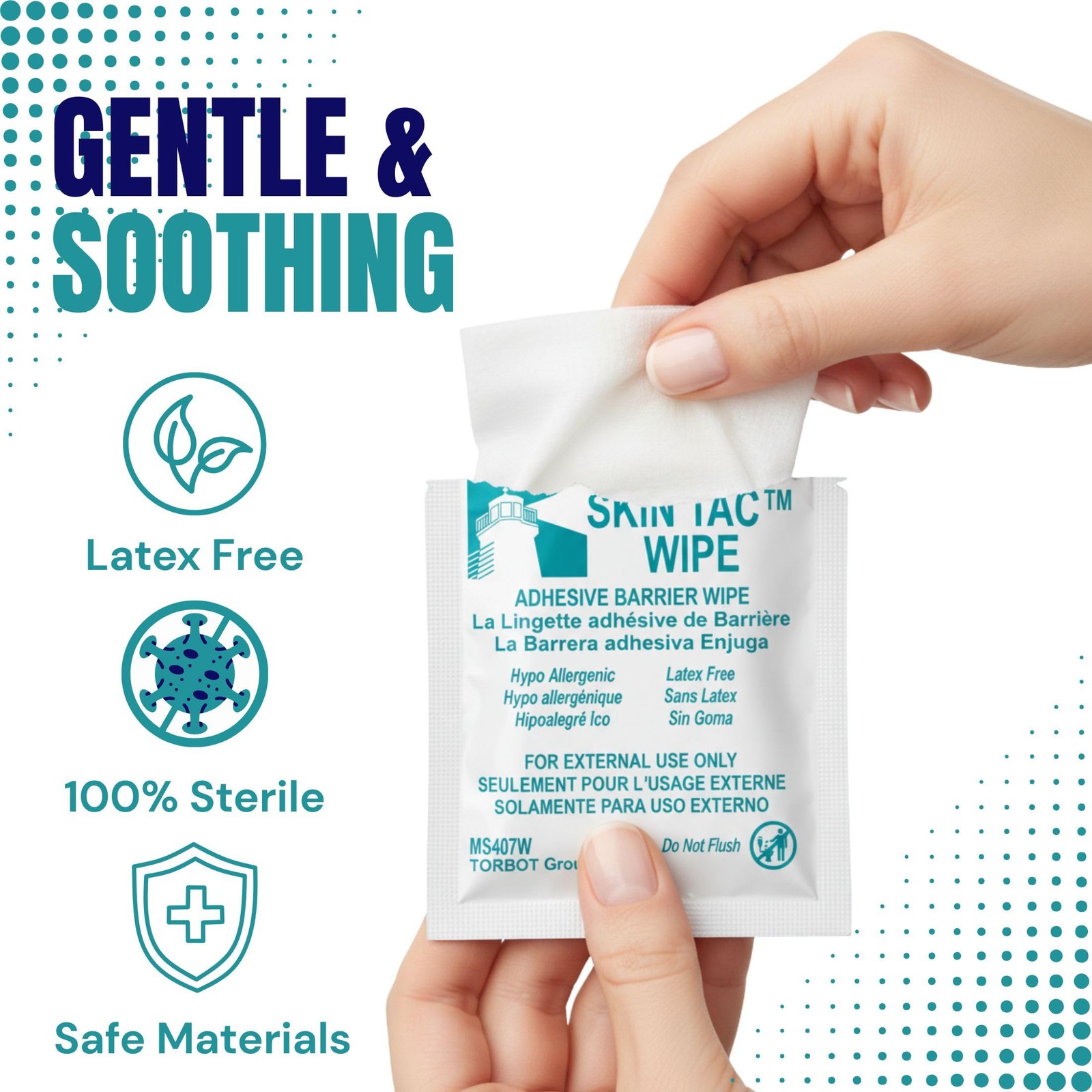 Adhesive Barrier Wipes 50 Count
