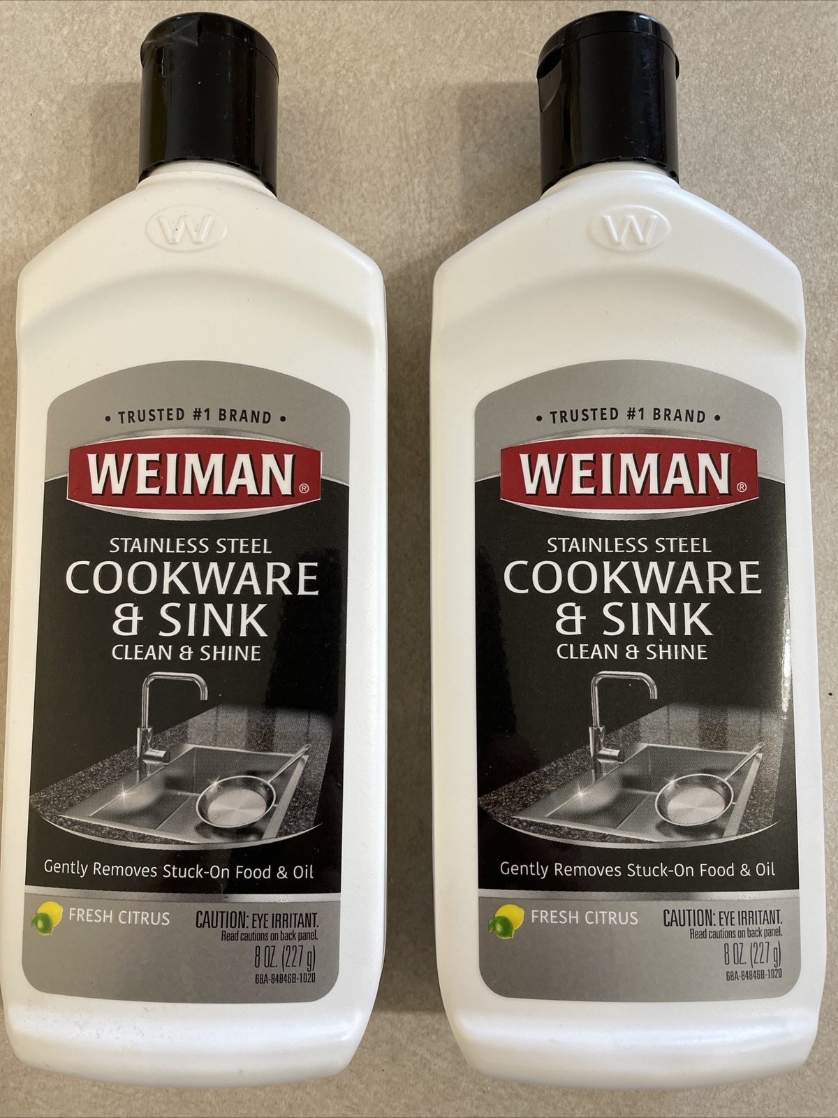 Weiman Stainless Steel Sink and Cookware Cleaner and Polish TWO PACK 2 BOTTLES☀️