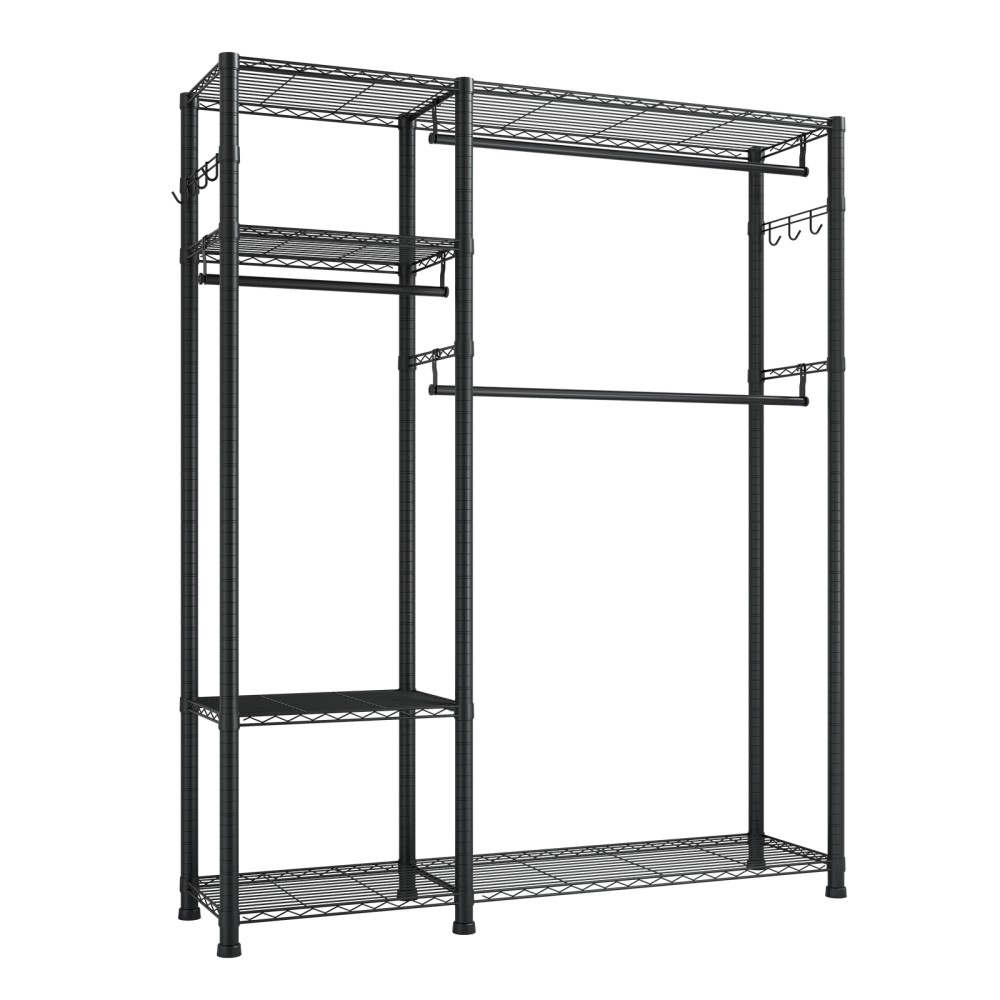 6 Adjustable Tiers Steel Frame Garment Rack, 800 lbs Load Capacity