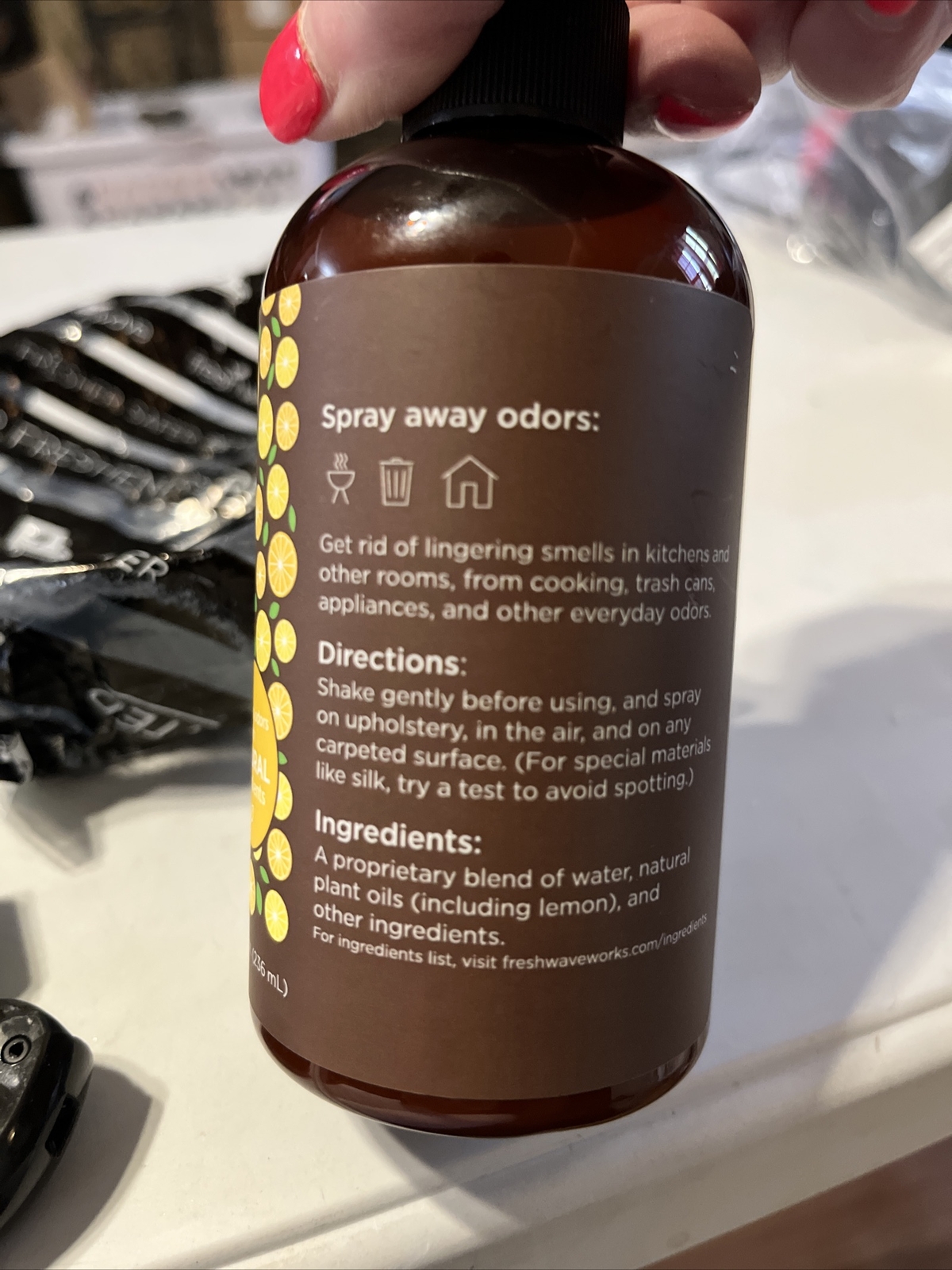 Lemon Odor Eliminator Spray & Air Freshener 8 oz Odor Absorbers for Home