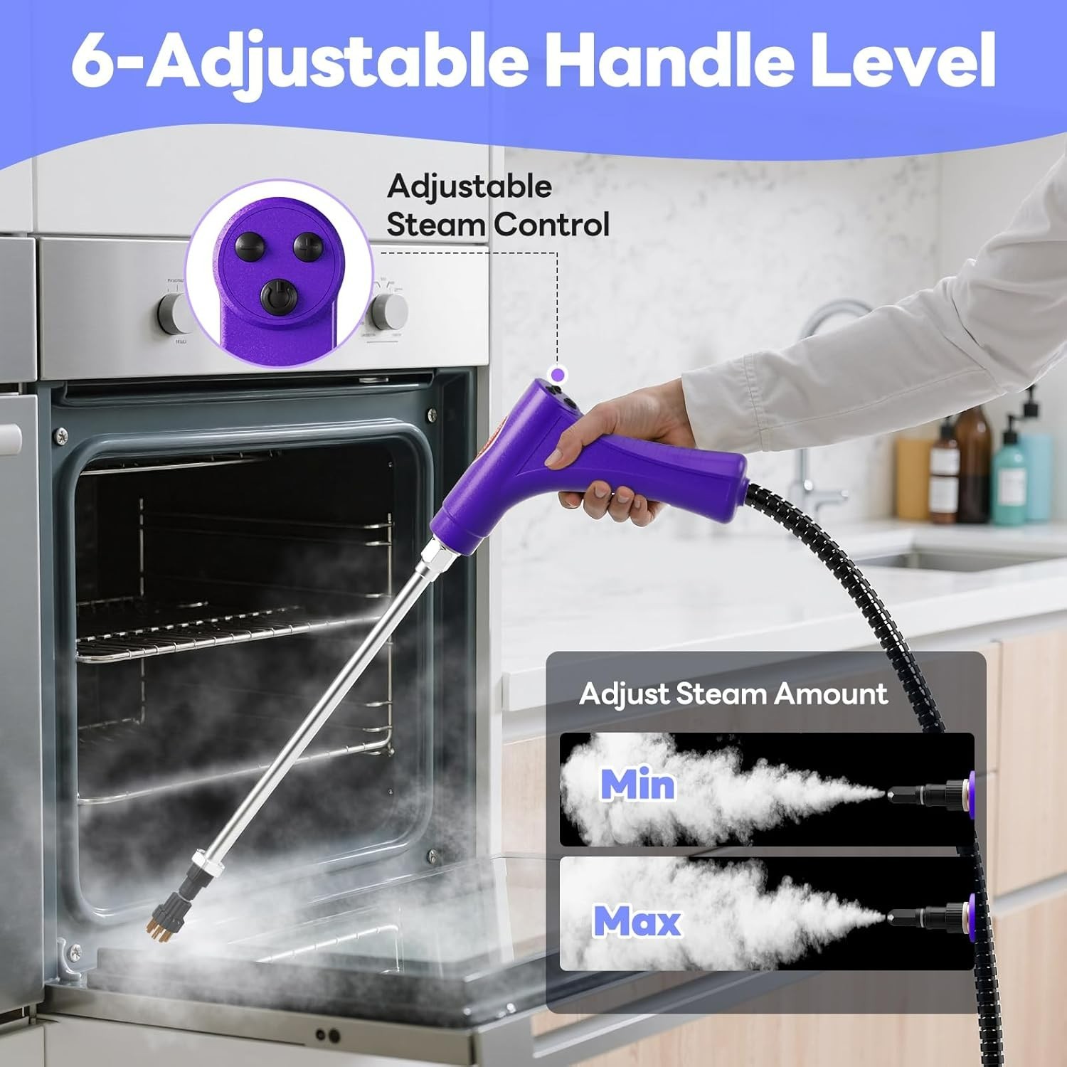Fast Heating Handheld Steam Cleaner – 15-in-1 High Pressure for Home & Car