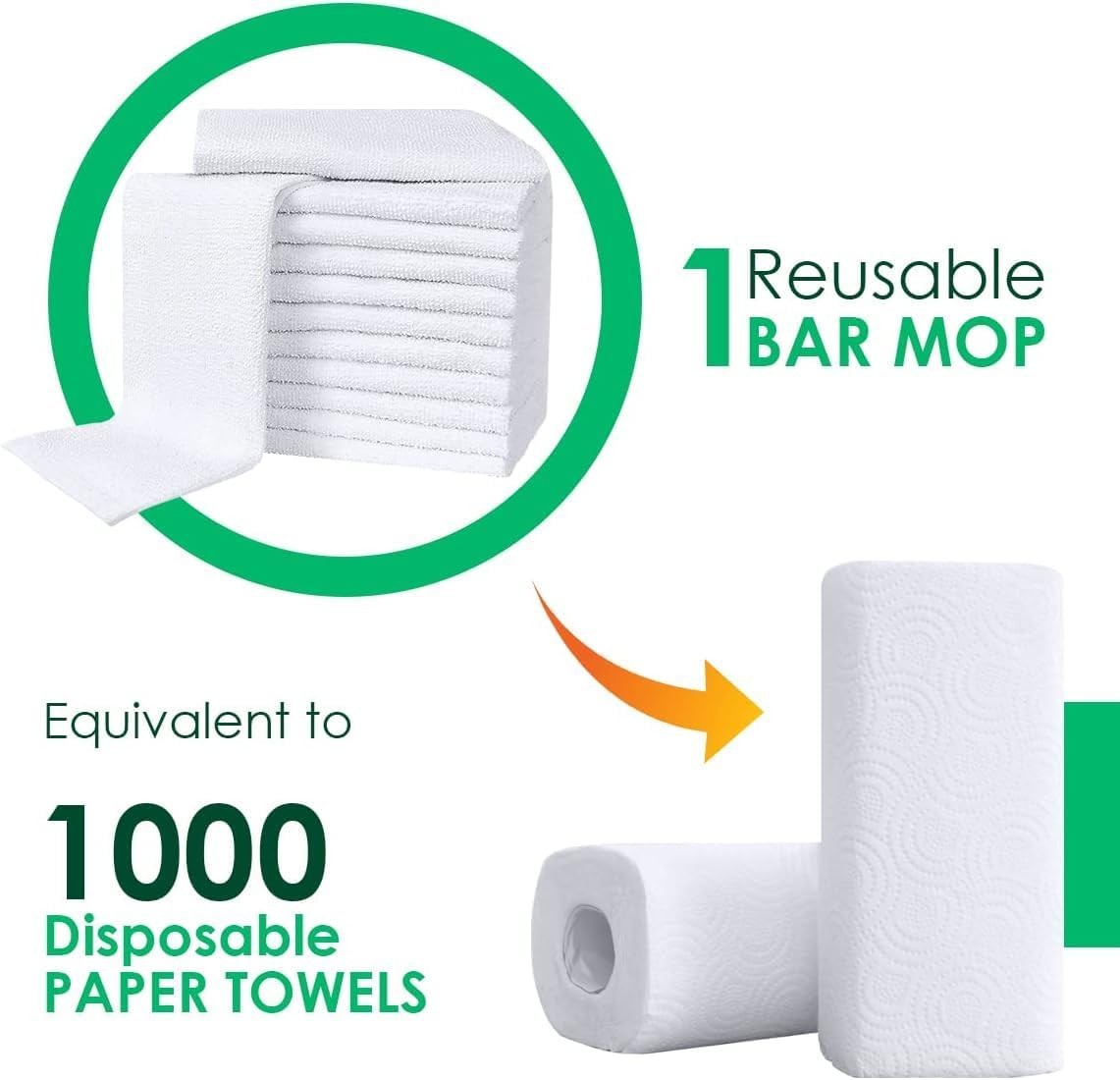 Terry Bar Mop Towels (Value Pack of 72) Size 14″x17″ – Absorbent