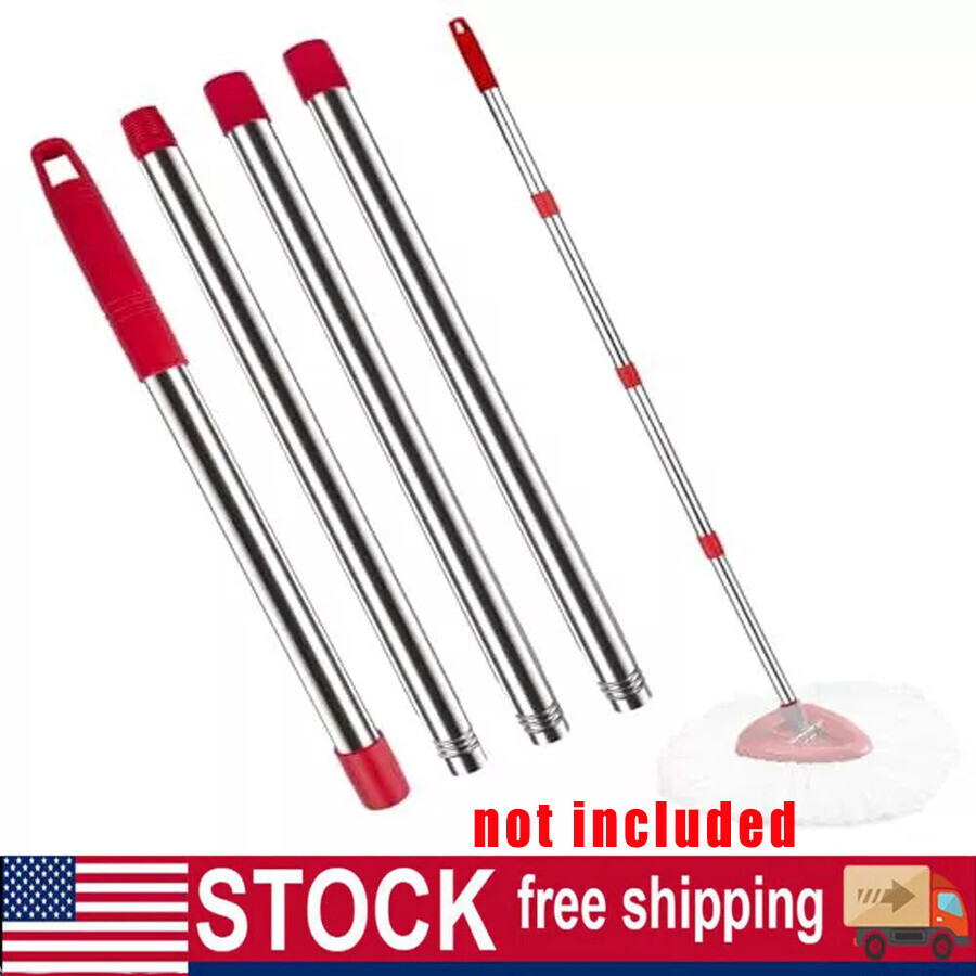 4-Section Spin Stainless Mop Steel Pole Handle For O-Cedar Easywring RinseClean