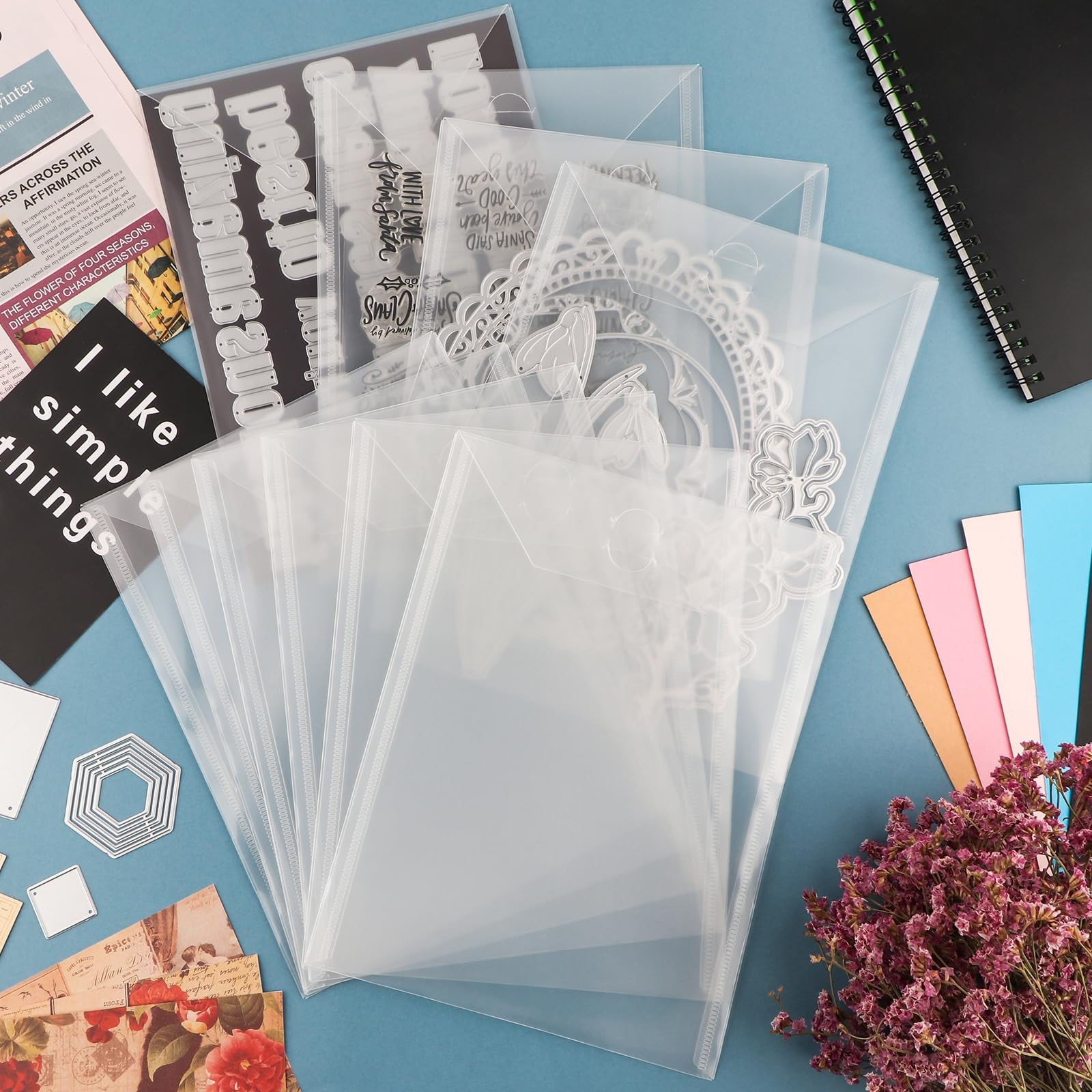 Resealable Plastic Storage Envelopes Pockets For Dies Stencil 7×9.4 In 50 PCS