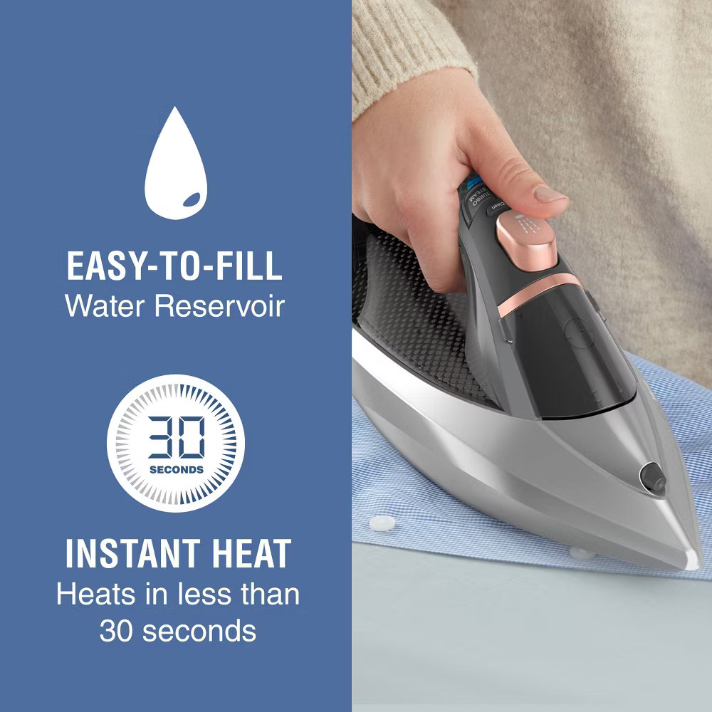 Conair GlideLite Professional Iron Steam Iron for Clothes Simple One-Temp