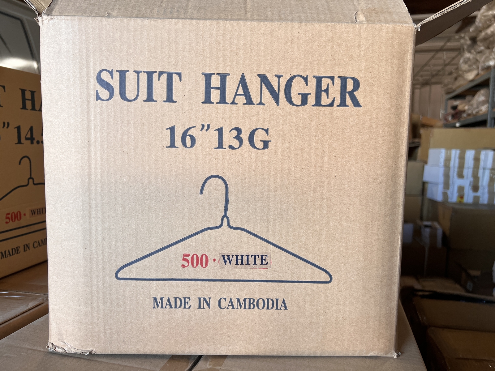 100 (or 500) Heavy Gauge Suit Shirt Wire Hangers 16 Inches White 13 Gauge Hanger