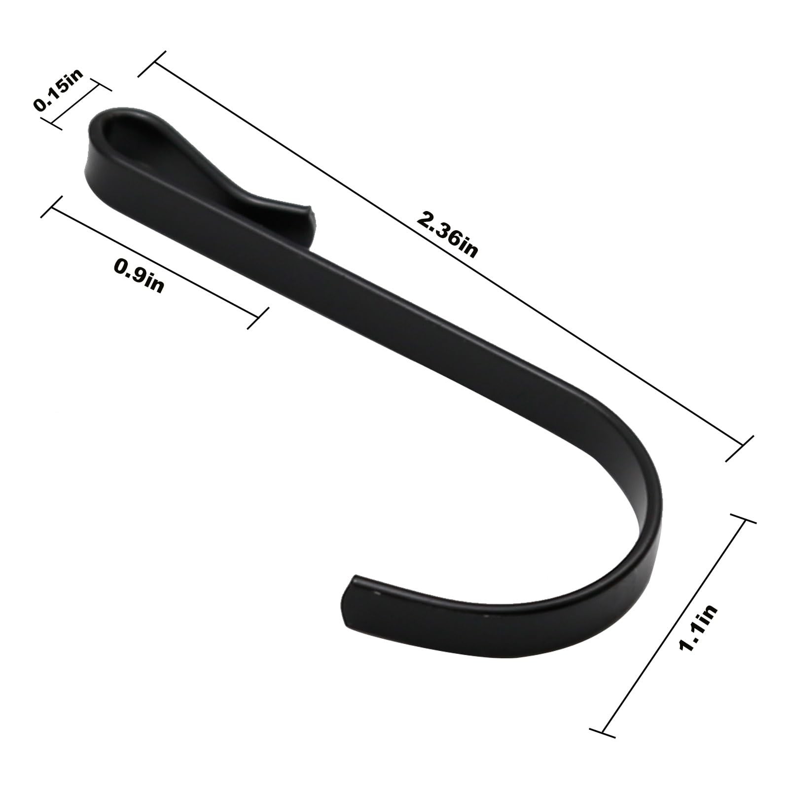 20 Pcs 1.1 inch S Shaped Hanging Hooks, Black Snap-On Hooks, Stainless Steel …