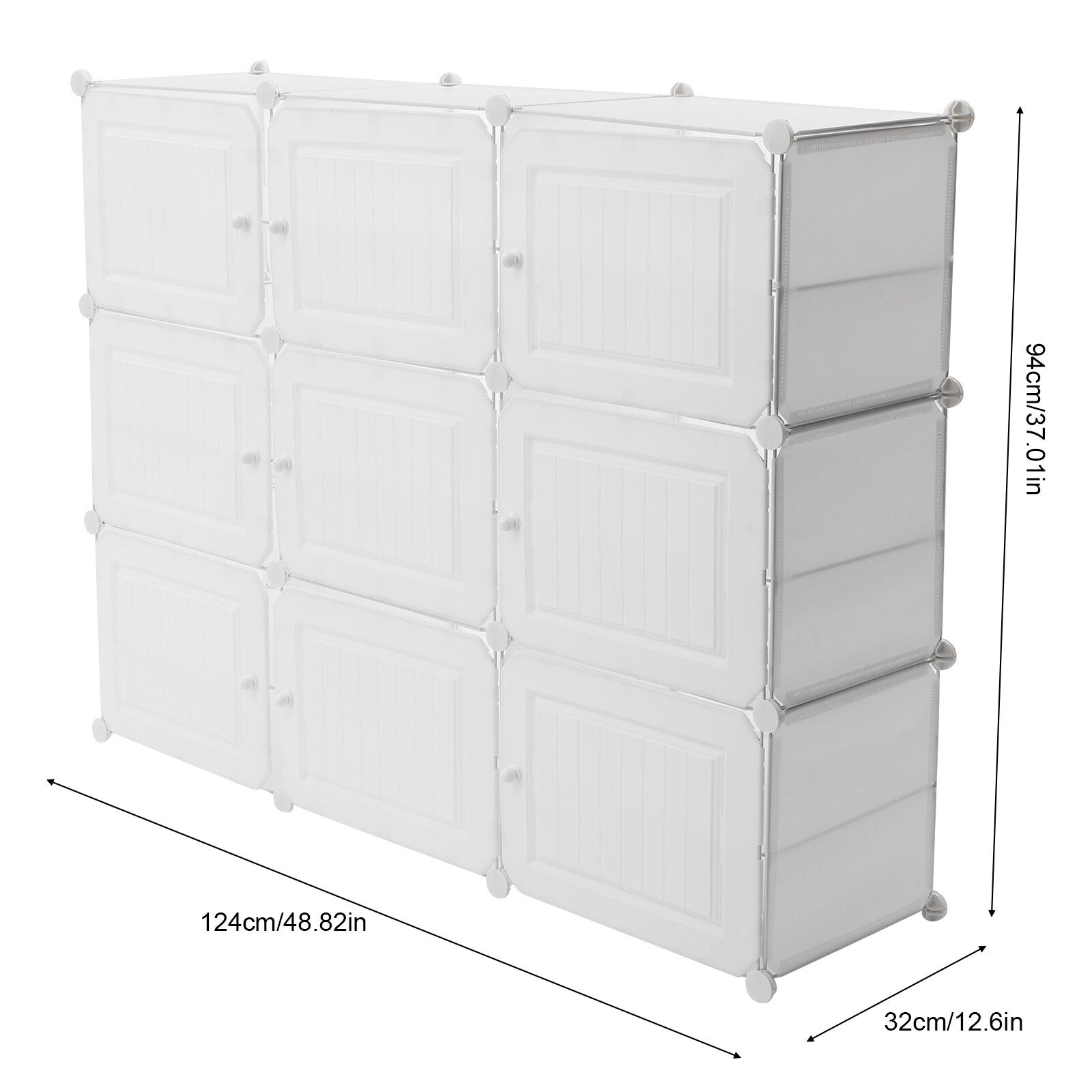 6-Tier Shelf Stackable Storage Organizer Shoe Rack Clear Door Unit Cube Cabinet