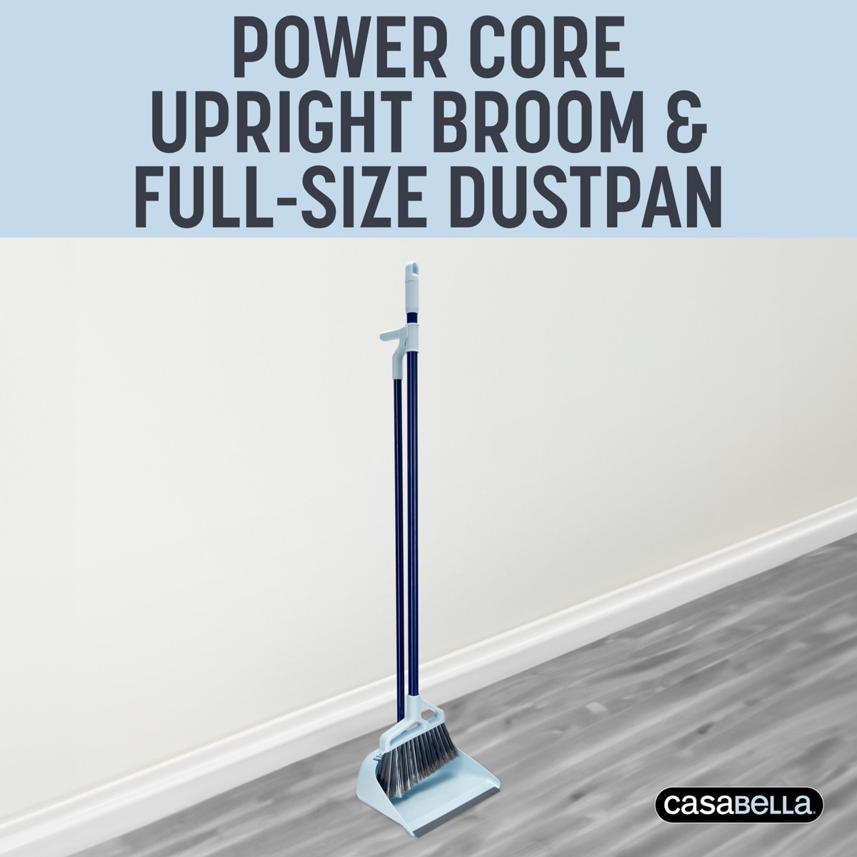 Upright Sweep 41″ Broom Set: Multipurpose, Multi-Surface Floor Cleaning Tool