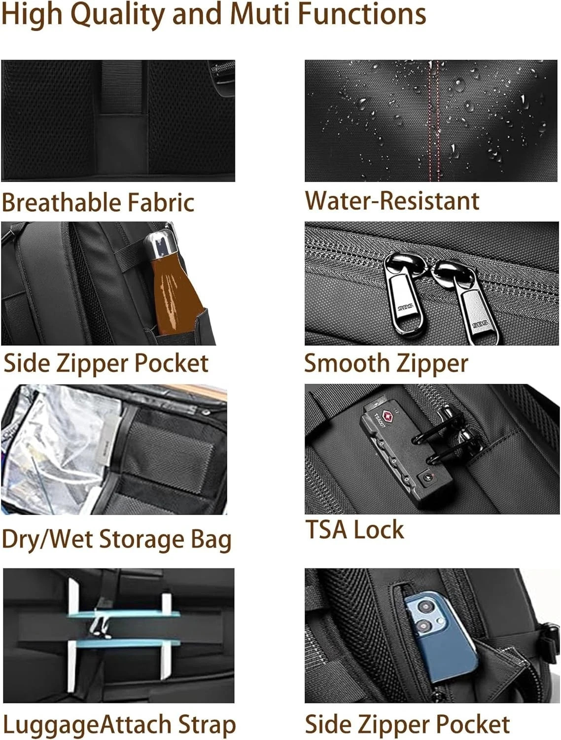 Fockety – 60L Expandable Vacuum Compress Waterproof Back Pack – Open Box