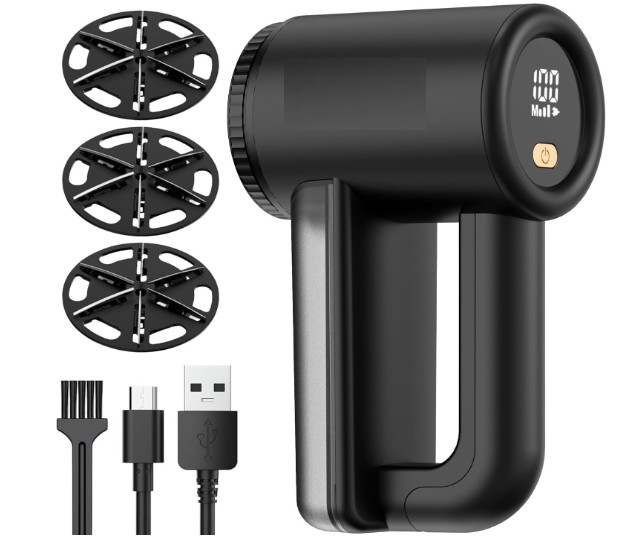Quitapelusas eléctrico recargable con 3 velocidades, LED y cuchilla de 6 hojas.